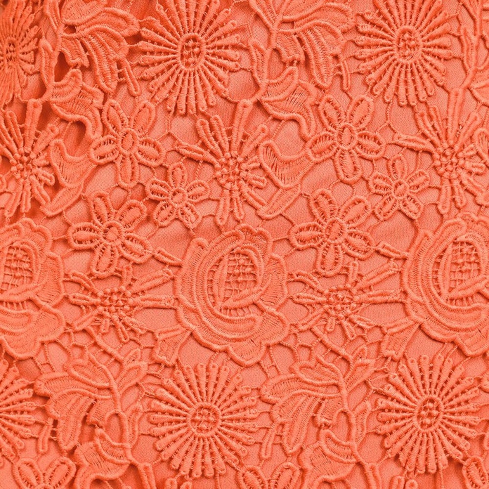 NWT Lulus Coral Orange Lace Halter Mini Dress - Picture 14 of 14